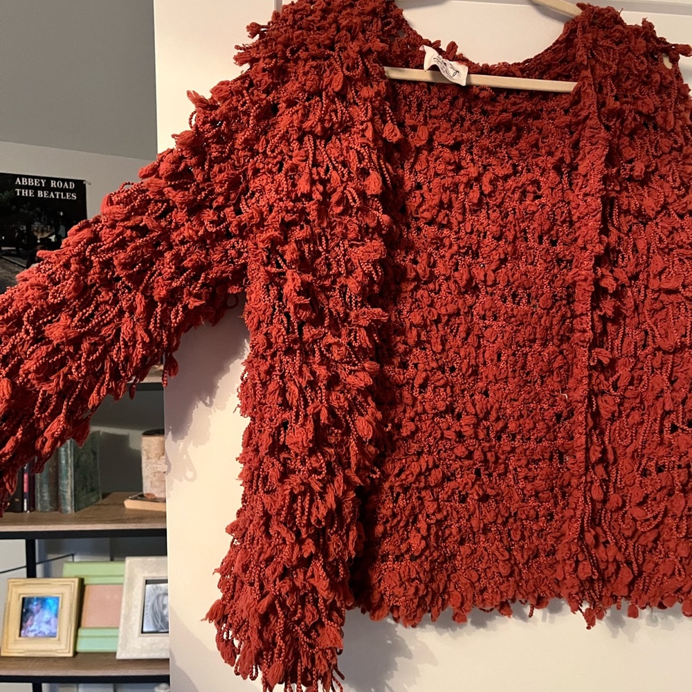 Rust Orange Knit Cardigan